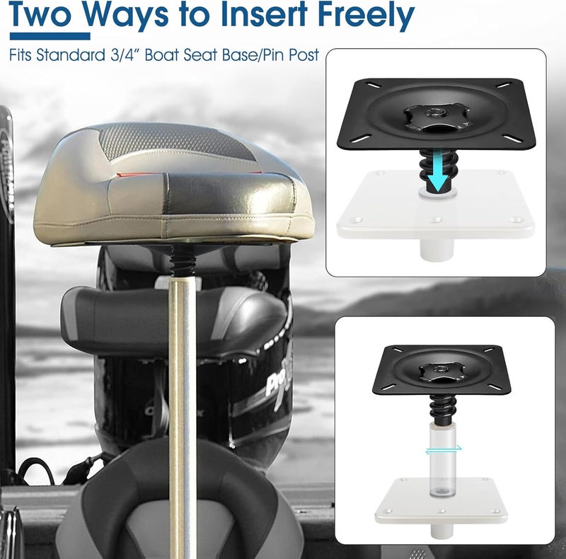 CLLOMAGY Boat Seat Base Pedestal Boat Seat Pin Mount Plated for 3/4" Marine Pedestal Post,Zinc Plated Steel Pin Swivel Mount for Marine Pontoon Jon Bass Fishing-2Pack - Image 2
